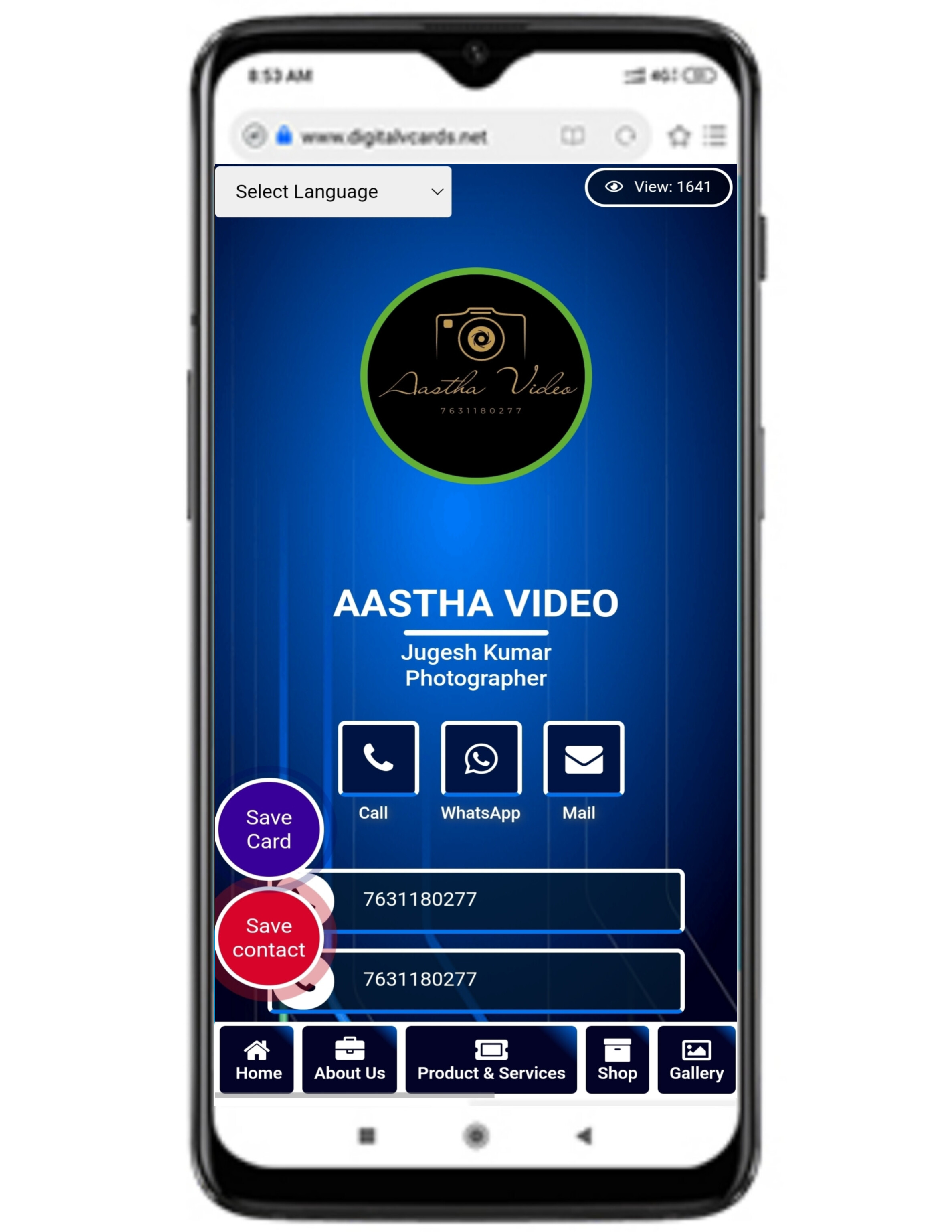 Digital Business Card Template 1 Digital Business Card Template 1