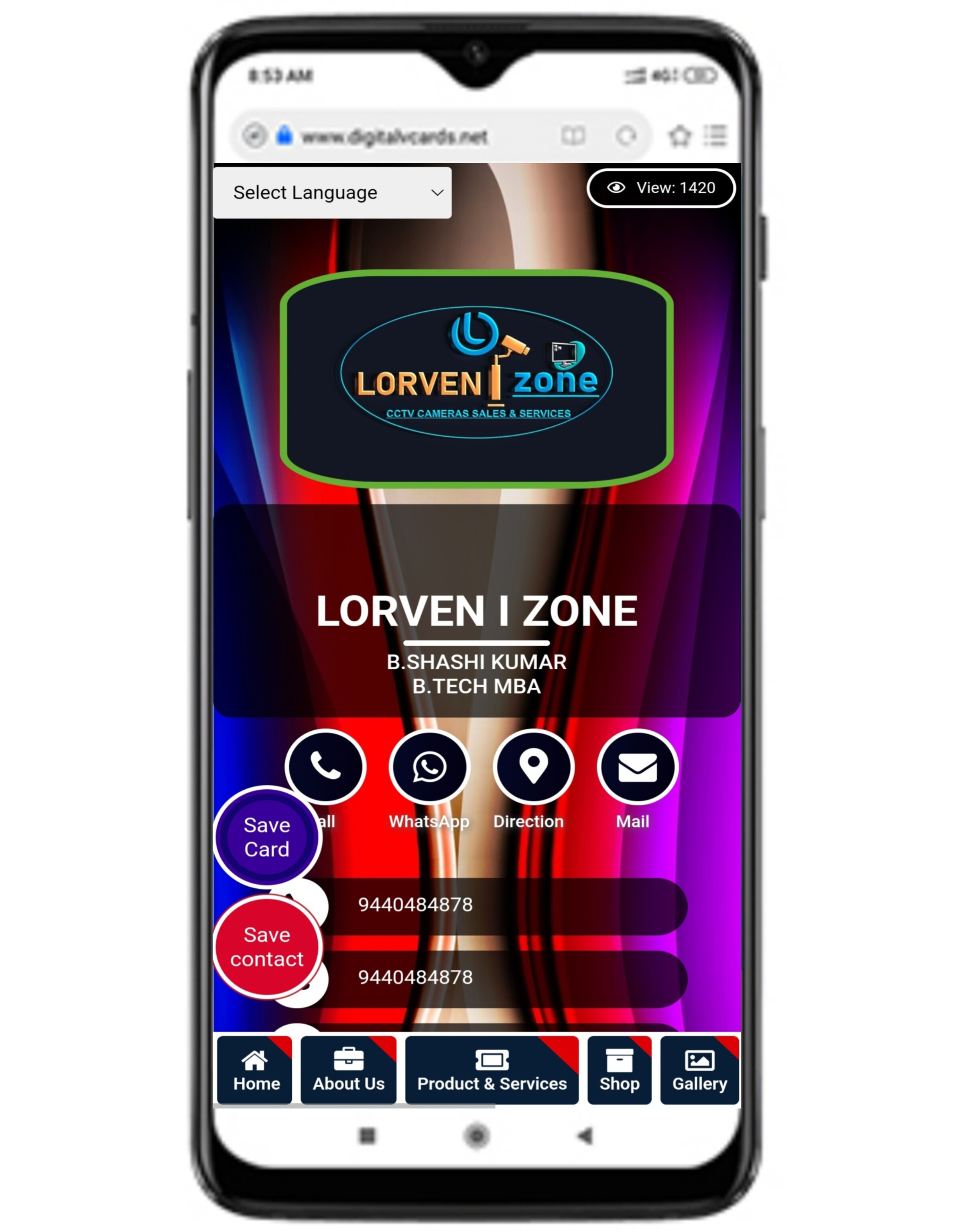 Digital Business Card Template 1 Digital Business Card Template 1