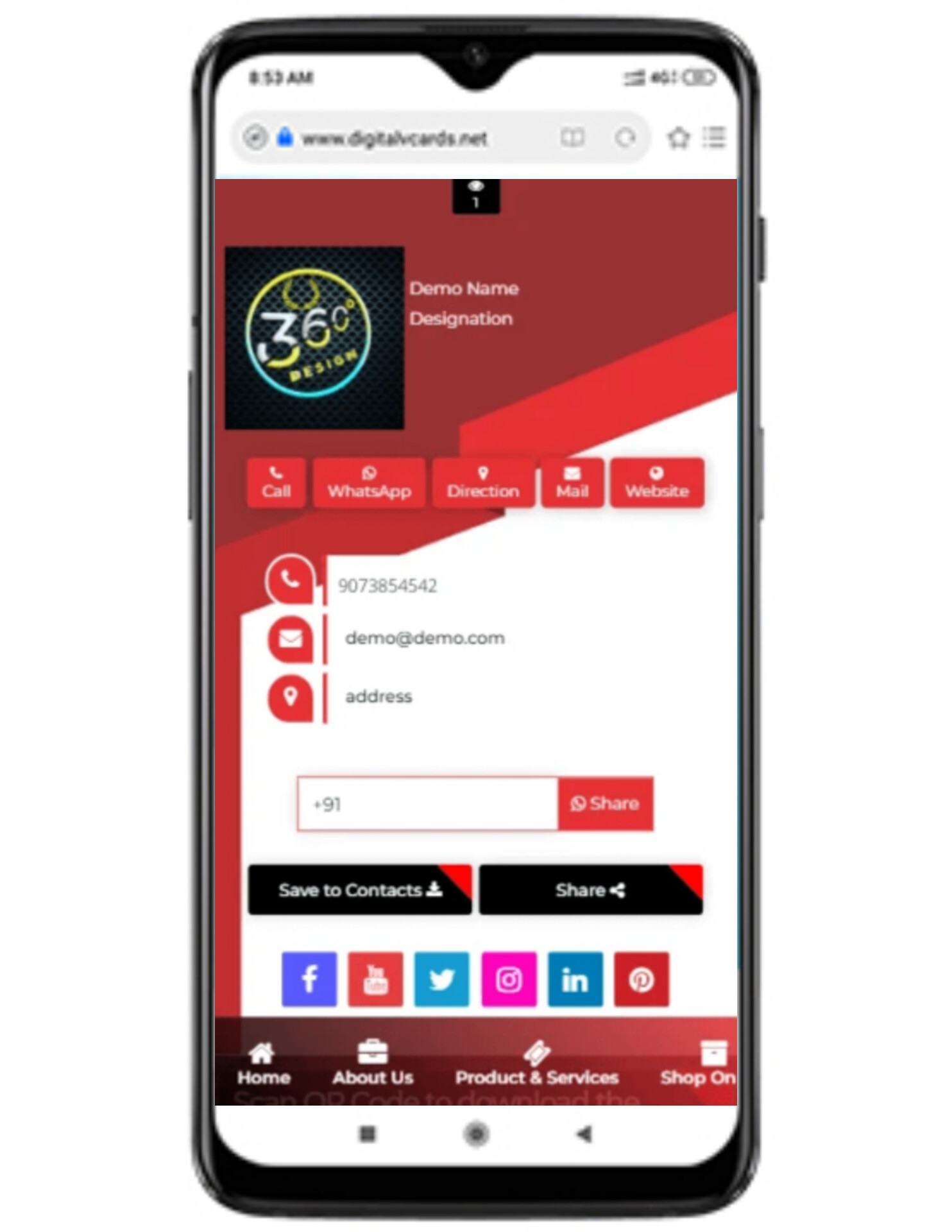 Digital Business Card Template 1 Digital Business Card Template 1